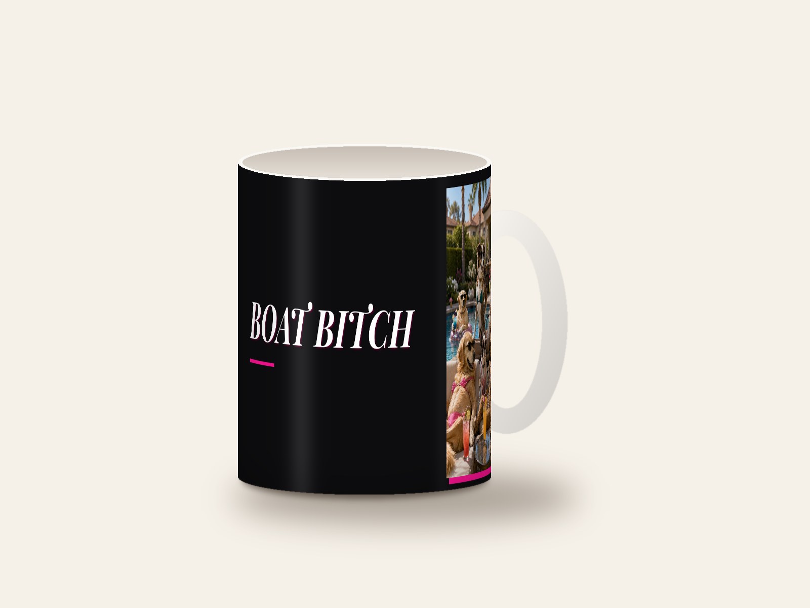 Mug printed with Boat Bitch.